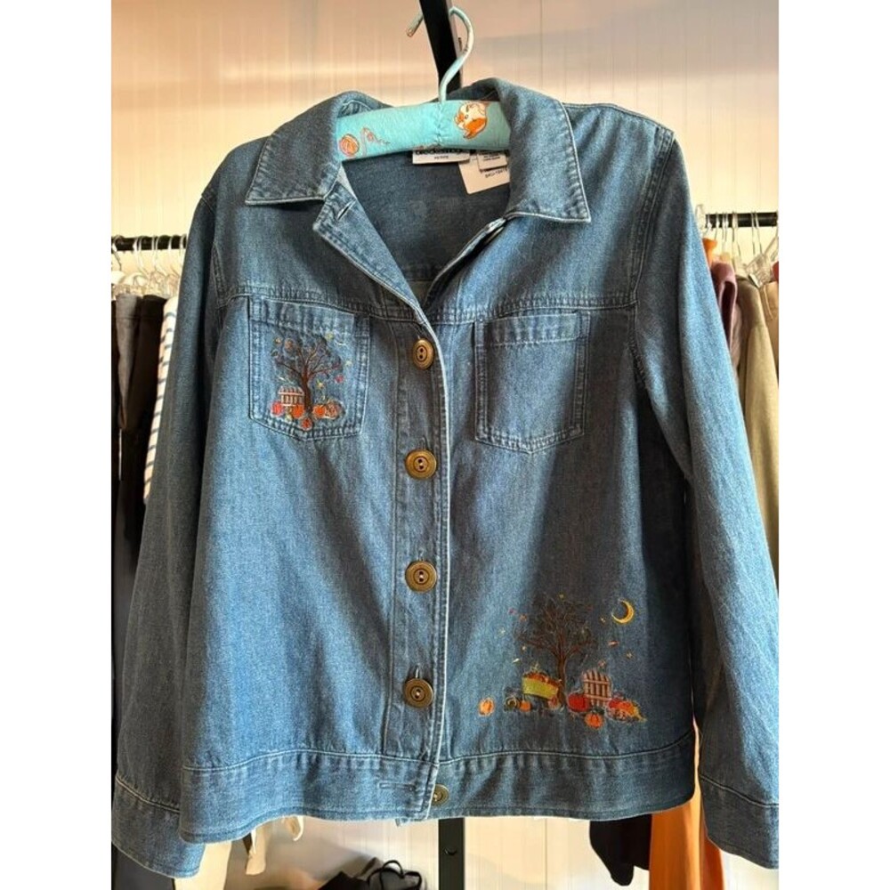 Vintage Breckenridge petite small embroidered fall denim